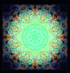 Composing flowers into a mandala ornament