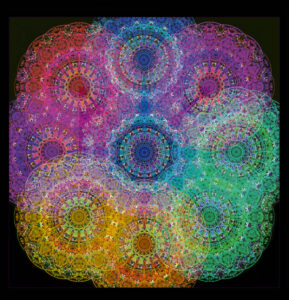Composing flowers into a mandala ornament