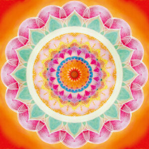 Composing flowers into a mandala ornament