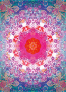 Composing flowers into a mandala ornament