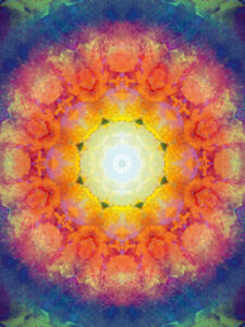 Composing flowers into a mandala ornament