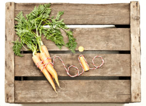 Wooden box, carrots, bio-product, Wooden box, carrots, bio-product,