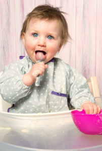 Baby, 6-12 months, mash, food, spoon, solid food, high chair, studio, portrait, Baby, 6-12 months, mash, food, spoon, solid food, high chair, studio, portrait,