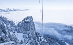 mountain landscape on the Tegelberg (mountain) in South Germany in winter, Tegelbergbahn (ropeway), mountain landscape on the Tegelberg (mountain) in South Germany in winter, Tegelbergbahn (ropeway),