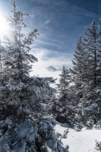 mountain landscape on the Tegelberg (mountain) in South Germany in winter, 