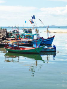 several fishing boats, reflections in the water, harbour, Phú Quoc, Vietnam several fishing boats, reflections in the water, harbour, Phú Quoc, Vietnam