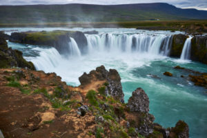 Godafoss waterfall on the Skjálfandafljót Godafoss waterfall on the Skjálfandafljót