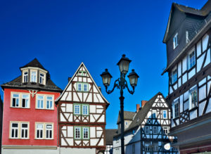 Europe, Germany, Hesse, Lahn-Dill-Kreis, Lahn-Dill-Bergland, Wetzlar, Schillerplatz, half-timbered houses Europe, Germany, Hesse, Lahn-Dill-Kreis, Lahn-Dill-Bergland, Wetzlar, Schillerplatz, half-timbered houses