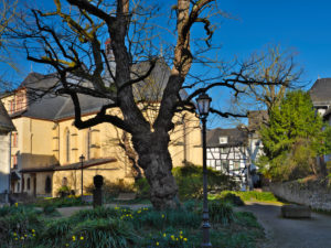Europa, Deutschland, Hessen, Lahn-Dill-Kreis, Lahn-Dill-Bergland, Wetzlar, Blick vom Ludwig-Erk-Platz zur Unteren Stadtkirche (ehem. Franziskanerkloster) Europa, Deutschland, Hessen, Lahn-Dill-Kreis, Lahn-Dill-Bergland, Wetzlar, Blick vom Ludwig-Erk-Platz zur Unteren Stadtkirche (ehem. Franziskanerkloster)