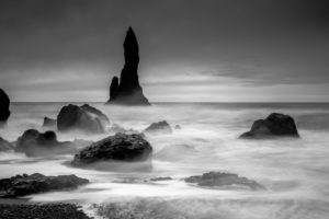 Eroded volcanic vent off the coast of Iceland Eroded volcanic vent off the coast of Iceland