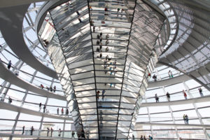 People in the dome of the Reichstag building, Berlin, Germany People in the dome of the Reichstag building, Berlin, Germany