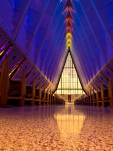 Colorado, United States Air Force Academy, Cadet Chapel, interior Colorado, United States Air Force Academy, Cadet Chapel, interior