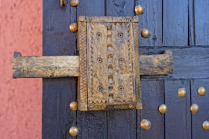 Ait Benhaddou, decorated, door handle, hand made, Morocco, wood, traditional Ait Benhaddou, decorated, door handle, hand made, Morocco, wood, traditional