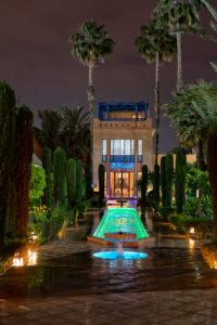 Arabic garden, Hotel Marriott Le Méridien N'Fis, Marrakech, Morocco, night, lighting Arabic garden, Hotel Marriott Le Méridien N'Fis, Marrakech, Morocco, night, lighting