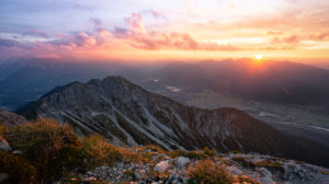 Sunset over the Ester Mountains, Bavaria, Germany Sunset over the Ester Mountains, Bavaria, Germany