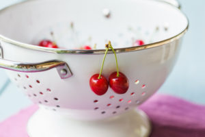 Cherries in colander Cherries in colander