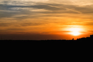 Colorful sunset on the North Sea - in the backlight of the sun Colorful sunset on the North Sea - in the backlight of the sun