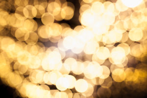 Warm lighting for party or Christmas with lens flares and blur, template