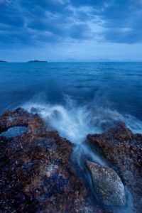 Alcanada, coast, surf, shore, blue hour, Majorca, Spain Alcanada, coast, surf, shore, blue hour, Majorca, Spain