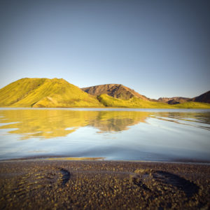Hochland, Hügel, Landmannalaugar, See, Fußabdrücke, Vulkanisch, Island Hochland, Hügel, Landmannalaugar, See, Fußabdrücke, Vulkanisch, Island
