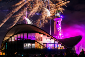 Lighthouse in Rostock-Warnemünde, Turmleuchten 2018 Lighthouse in Rostock-Warnemünde, Turmleuchten 2018
