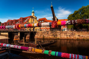 Lüneburg Ilmenauhafen with slewing crane Lüneburg Ilmenauhafen with slewing crane