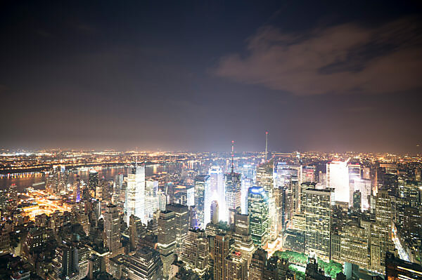 Bildagentur Mauritius Images Blick Auf Times Square Bei Nacht Manhattan New York Usa