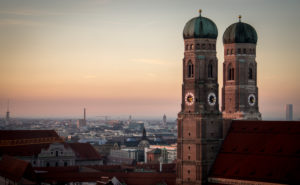 Steeples at sunset, Munich, Germany Steeples at sunset, Munich, Germany