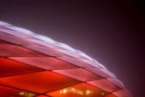 Long time exposure at night, Allianz Arena and autobahn Long time exposure at night, Allianz Arena and autobahn