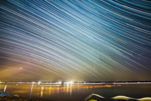 Star trail photography at Lake Starnberg, Germany Star trail photography at Lake Starnberg, Germany