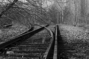Decayed railway yard, lost place, passage course Decayed railway yard, lost place, passage course