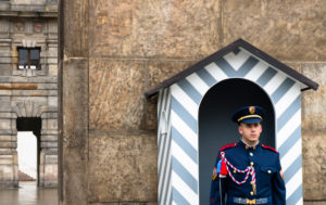 Guard in front of castle, Prague, Czechia Guard in front of castle, Prague, Czechia