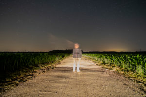 Starry sky with man Starry sky with man