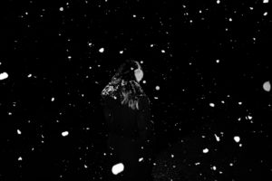 Woman with snowflakes at night Woman with snowflakes at night