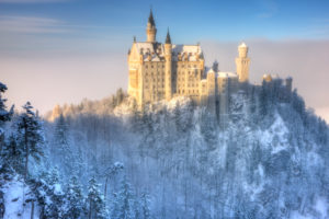 Germany, Bavaria, Schwangau, Neuschwanstein Castle in winter Germany, Bavaria, Schwangau, Neuschwanstein Castle in winter