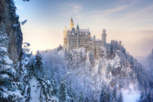 Germany, Bavaria, Schwangau, Neuschwanstein Castle in winter Germany, Bavaria, Schwangau, Neuschwanstein Castle in winter