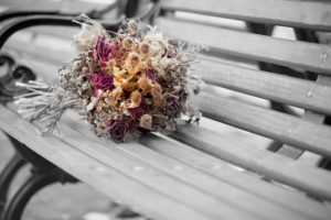 Dried Flower Bouquet, Park Bench Dried Flower Bouquet, Park Bench