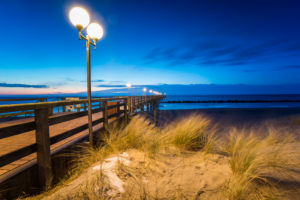Pier in Wustrow at evening light and long exposure Pier in Wustrow at evening light and long exposure