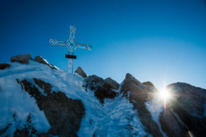 Gipfelkreuz Oberaarhorn, Berner Alpen, Schweiz, Gipfelkreuz Oberaarhorn, Berner Alpen, Schweiz,