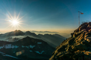 Sonnenaufgang am Becherhaus, Stubaital, Österreich, Sonnenaufgang am Becherhaus, Stubaital, Österreich,