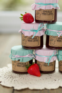 Strawberry jam, bottling jars, stacked, Strawberry jam, bottling jars, stacked,