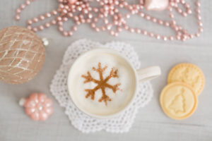 Christmas biscuits, table, decoration, white coffee, snowflake Christmas biscuits, table, decoration, white coffee, snowflake