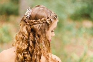 Bride, wedding, garden, young woman, wedding dress, landscape format, headdress, braid Bride, wedding, garden, young woman, wedding dress, landscape format, headdress, braid