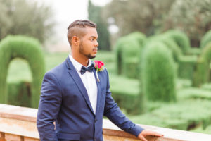 Wedding, groom, young man, diversity, garden, landscape orientation, looking away Wedding, groom, young man, diversity, garden, landscape orientation, looking away