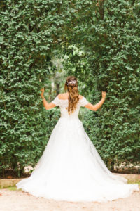 Bride, wedding, pergola, young woman, wedding dress, back, ajar Bride, wedding, pergola, young woman, wedding dress, back, ajar