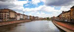 Panorama, Fluss Arno, Häuser, Pisa, Toskana, Italien Panorama, Fluss Arno, Häuser, Pisa, Toskana, Italien