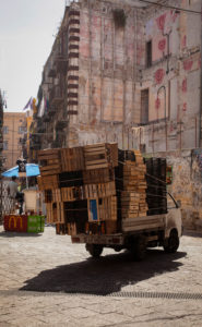 Lieferwagen, Platz, Palermo, Sizilien, Hauptstadt, Großstadt, Italien Lieferwagen, Platz, Palermo, Sizilien, Hauptstadt, Großstadt, Italien