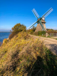 Geltinger Birk, Baltic Sea, mill, water, sea, coast, Geltinger Bay, Nieby, Northern Germany, landscape, Schleswig-Holstein, Germany