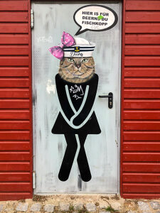 Flensburg, city, toilet, door, toilet door, women's toilet, design, creativity, northern Germany, lettering, Schleswig-Holstein, Germany