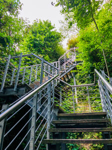 Sierksdorf, stairs, idyll, beach stairs, landscape, steep coast, ascent, Ostholstein district, northern Germany, descent, Bay of Lübeck, Schleswig-Holstein, Germany